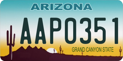 AZ license plate AAP0351