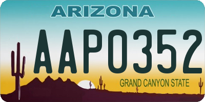 AZ license plate AAP0352