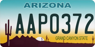 AZ license plate AAP0372