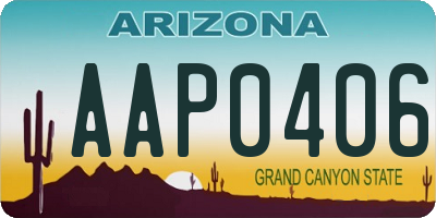 AZ license plate AAP0406