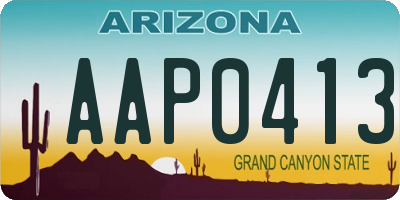 AZ license plate AAP0413