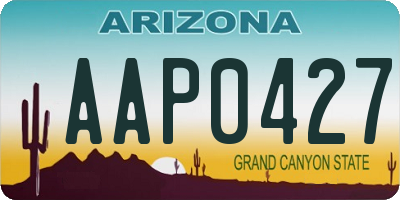 AZ license plate AAP0427