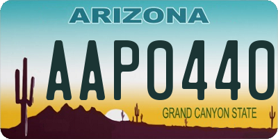 AZ license plate AAP0440