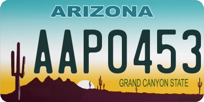 AZ license plate AAP0453