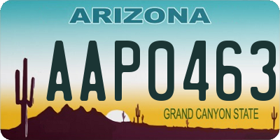 AZ license plate AAP0463