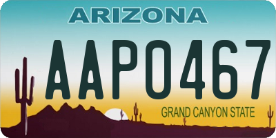 AZ license plate AAP0467