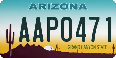 AZ license plate AAP0471