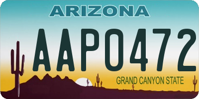 AZ license plate AAP0472