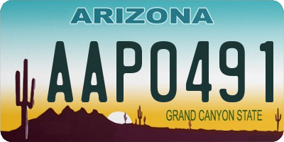 AZ license plate AAP0491