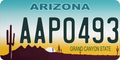 AZ license plate AAP0493