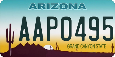 AZ license plate AAP0495