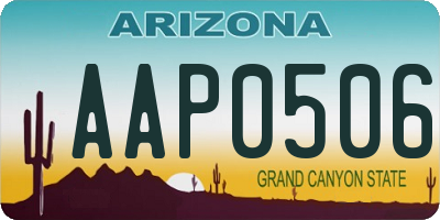 AZ license plate AAP0506