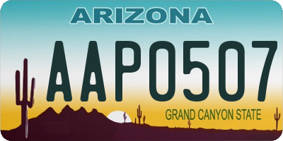 AZ license plate AAP0507