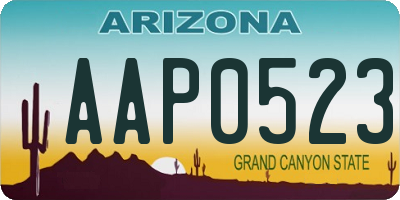 AZ license plate AAP0523