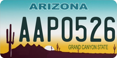 AZ license plate AAP0526