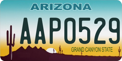 AZ license plate AAP0529
