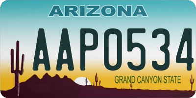 AZ license plate AAP0534
