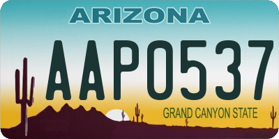 AZ license plate AAP0537