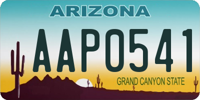AZ license plate AAP0541