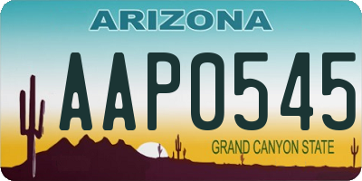 AZ license plate AAP0545