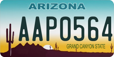 AZ license plate AAP0564