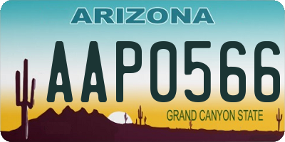AZ license plate AAP0566
