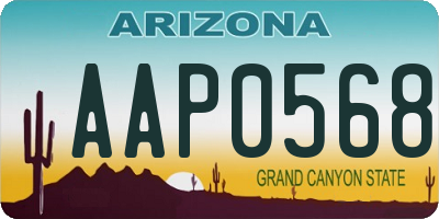 AZ license plate AAP0568