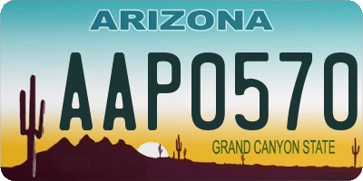 AZ license plate AAP0570