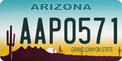 AZ license plate AAP0571