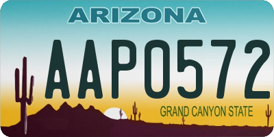 AZ license plate AAP0572