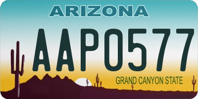 AZ license plate AAP0577
