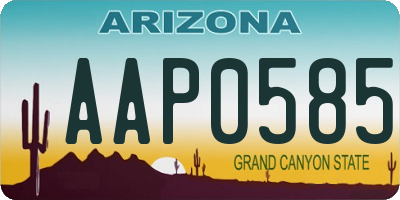 AZ license plate AAP0585