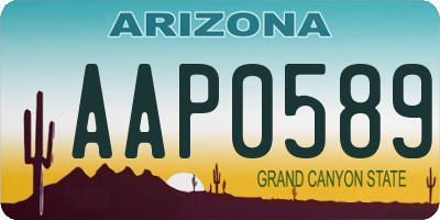 AZ license plate AAP0589