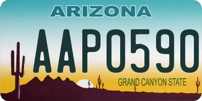 AZ license plate AAP0590