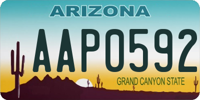 AZ license plate AAP0592