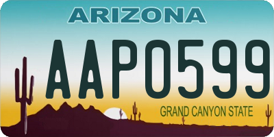 AZ license plate AAP0599