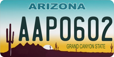 AZ license plate AAP0602