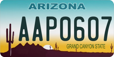 AZ license plate AAP0607