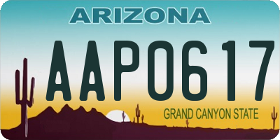 AZ license plate AAP0617