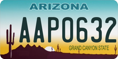 AZ license plate AAP0632