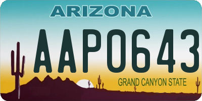 AZ license plate AAP0643