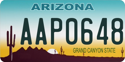 AZ license plate AAP0648