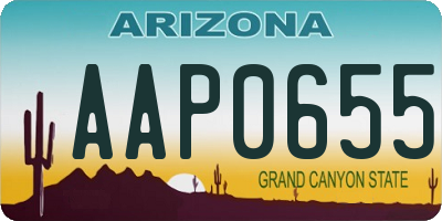 AZ license plate AAP0655