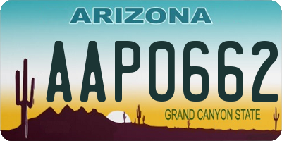 AZ license plate AAP0662