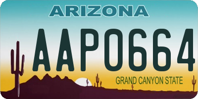 AZ license plate AAP0664