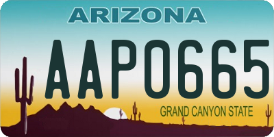 AZ license plate AAP0665