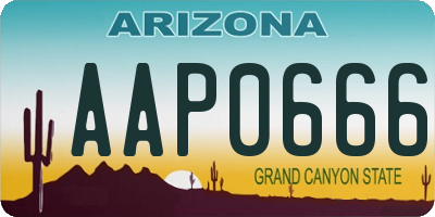 AZ license plate AAP0666