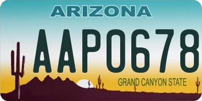 AZ license plate AAP0678