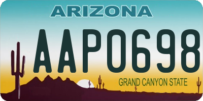 AZ license plate AAP0698