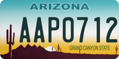 AZ license plate AAP0712